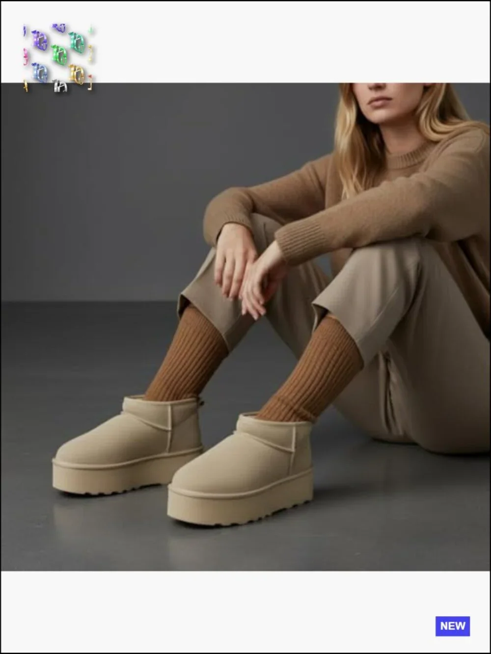 Genuine Suede Platform Ankle Boots Faux Fur Lining Memory Foam Slip-On Winter